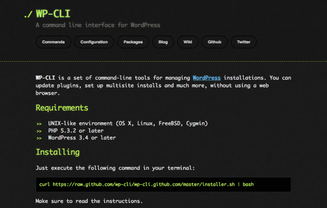 Command line interface for WordPress - WP-CLI