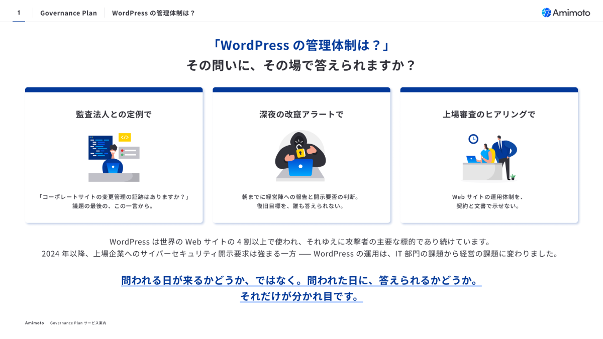 WordPress の管理体制は?